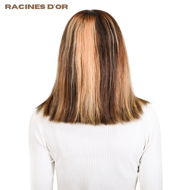 Glatte quadratische Perücke ohne Kleber # Spitze 13x4 & 100% Natural Remy Hair & Color P4/27 Blondem Honig