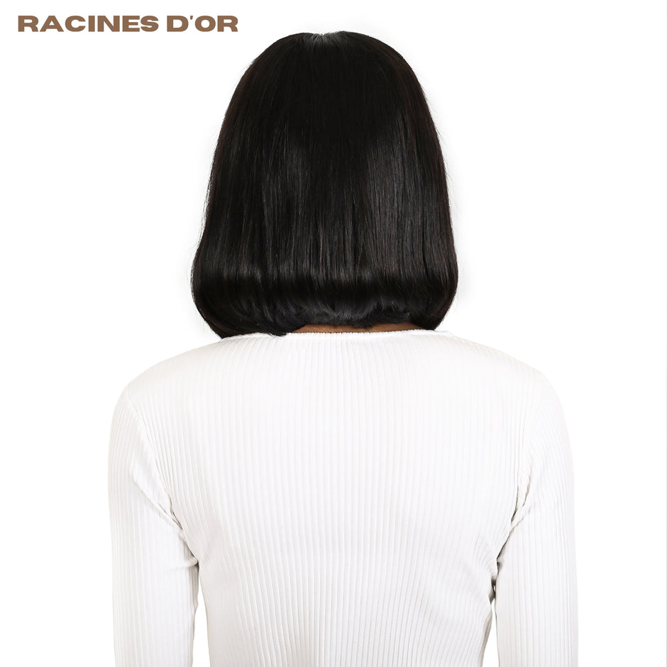 Perruque Carré Lisse Sans colle # Dentelle 13x4 &100%Cheveux Remy Naturels & Couleur naturel