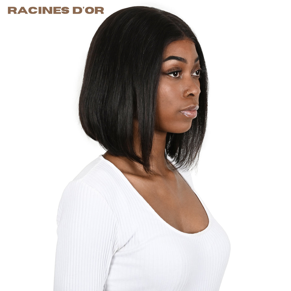 Perruque Carré Lisse Sans colle # Dentelle 13x4 &100%Cheveux Remy Naturels & Couleur naturel