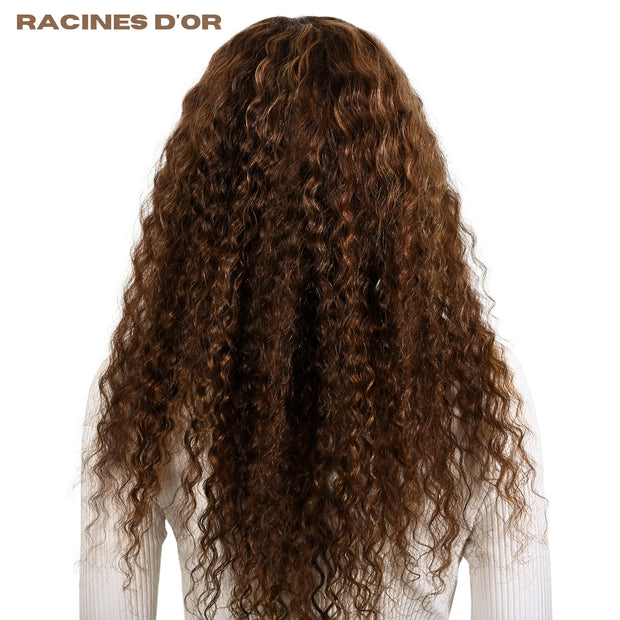 Wave -Perücke (tiefe Welle) ohne Kleber # Spitze 13x4 & 100% natürliches Remy Hair & Farbe P4/27 Blonde Honig