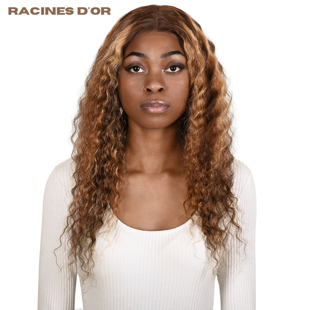 Wave -Perücke (tiefe Welle) ohne Kleber # Spitze 13x4 & 100% natürliches Remy Hair & Farbe P4/27 Blonde Honig