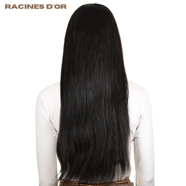 Glatte Perücke ohne Kleber # Spitze 13x4 & 100% Haar Remy Natural & Color Natural Black