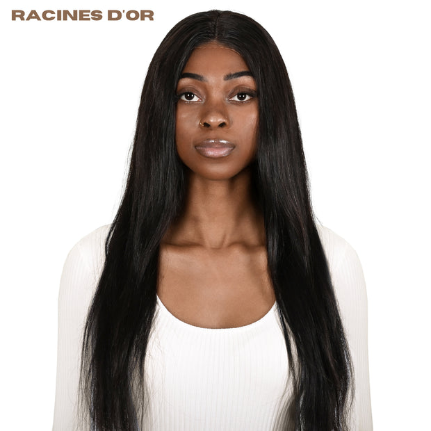 Glatte Perücke ohne Kleber # Spitze 13x4 & 100% Haar Remy Natural & Color Natural Black