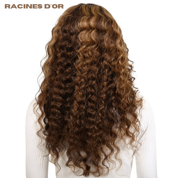 Wry Perücke (lose tief) ohne Kleber # Spitze 13*4 & 100% natürliches Remy Hair & Farbfarbe P4/27 Blonde Honig