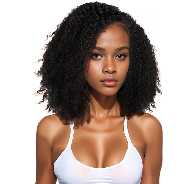 Perruque Bouclée Kinky 5x5 Lace Wig 100% Cheveux Remy Naturels - naturelle